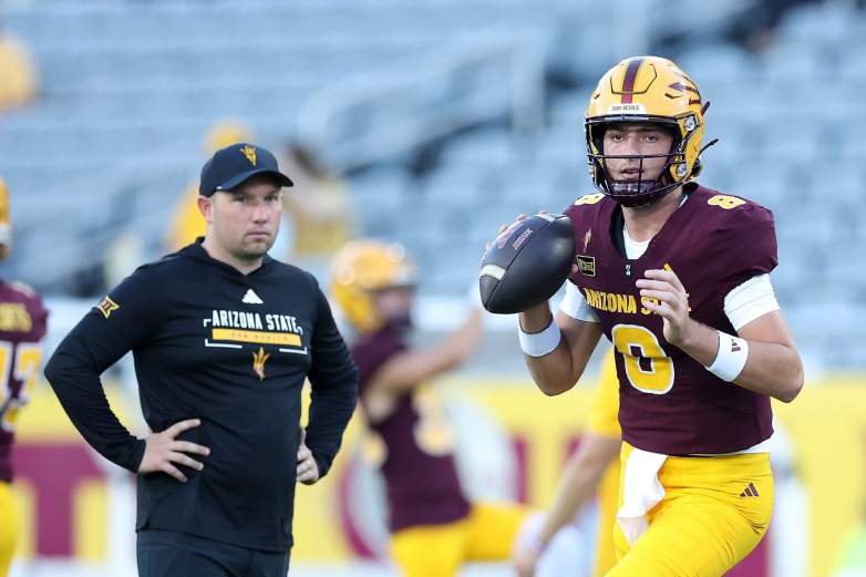 Arizona State HC Kenny Dillingham and QB Cutter Boley