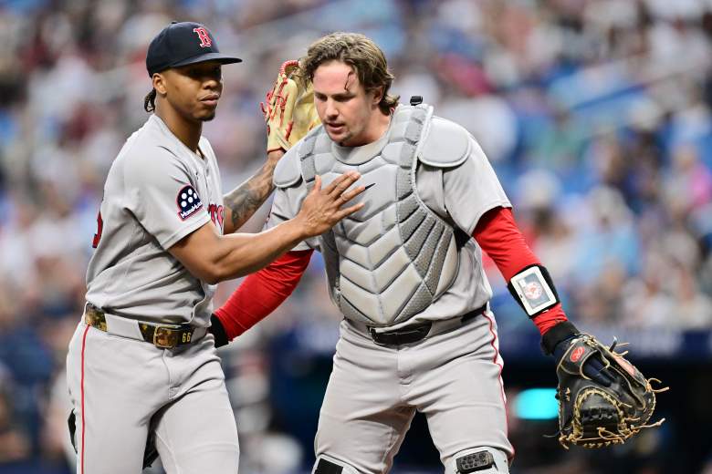 Brayan Bello with Adley Rutschman for Red Sox.