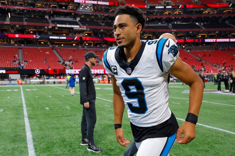 Bryce Young leaves the field after the Panthers' Week 2 win.