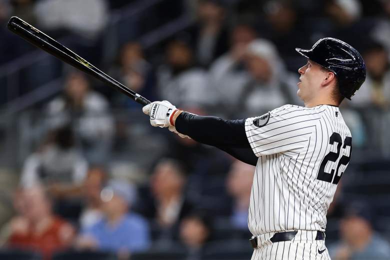 Ben Rice watches a home run on Wednesday night.