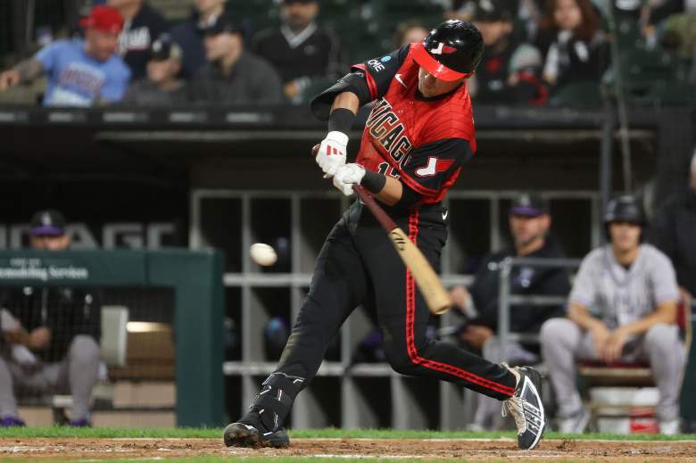 Sam Antonacci makes contact for the White Sox.