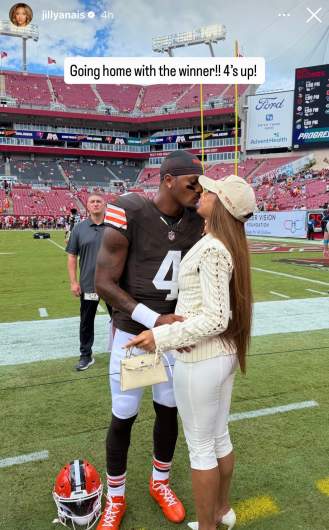 Jilly Anais Watson celebrated Deshaun Watson's first win with the Browns since 2024.