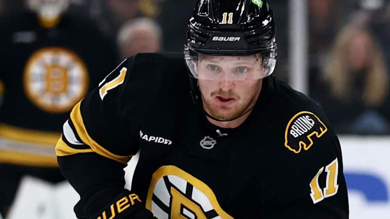 Casey Mittelstadt #11 of the Boston Bruins skates