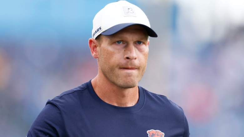 Head Coach Ben Johnson of the Chicago Bears looks on
