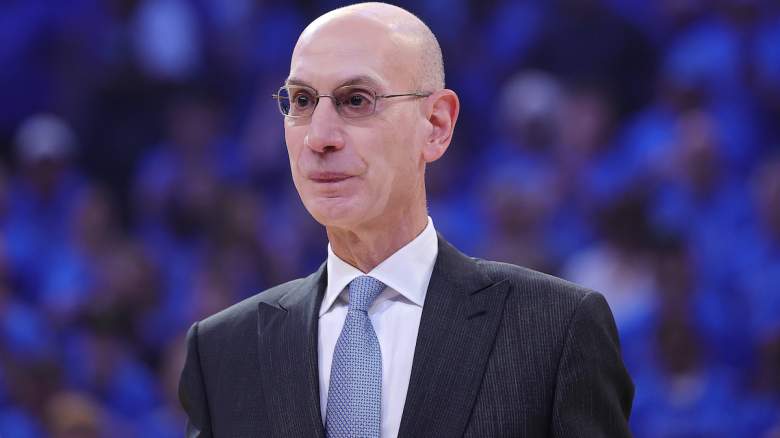 NBA Commissioner Adam Silver looks on