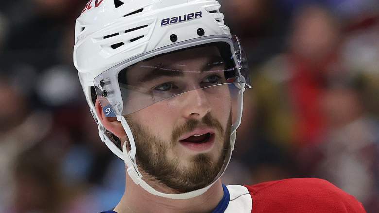 Kirby Dach #77 of the Montreal Canadiens plays