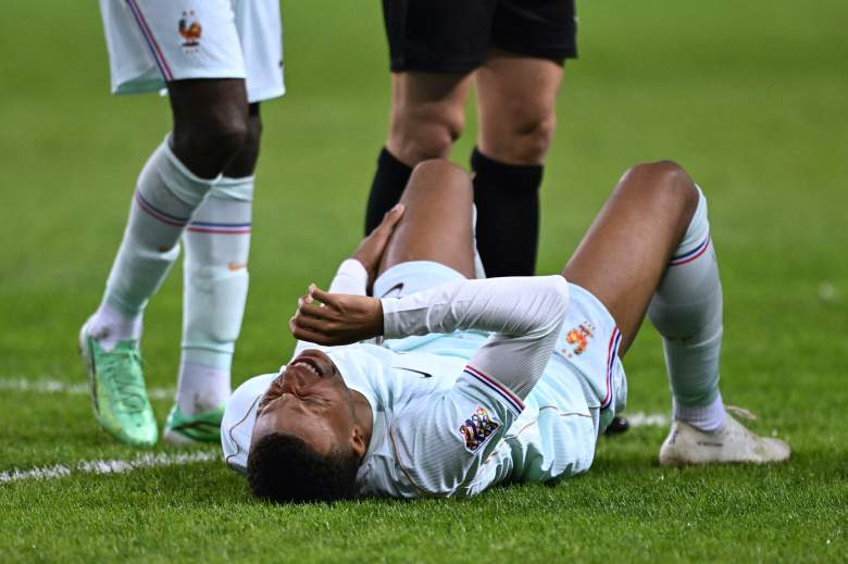 Mbappé injury sparks concern after he scores France’s first goal under Zinedine Zidane before limping off in the Nations League.