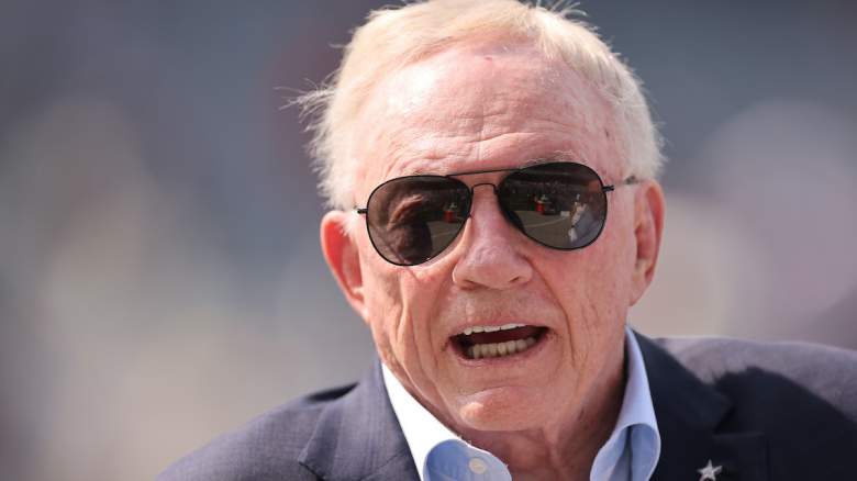 Owner Jerry Jones of the Dallas Cowboys looks on before the game