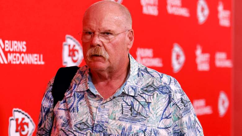 Head coach Andy Reid of the Kansas City Chiefs arrives at Arrowhead