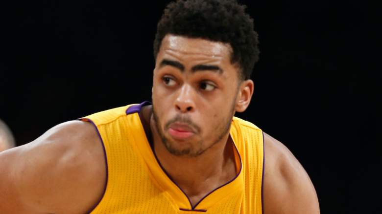 D'Angelo Russell at Staples Center on February 19, 2016 in Los Angeles, California.
