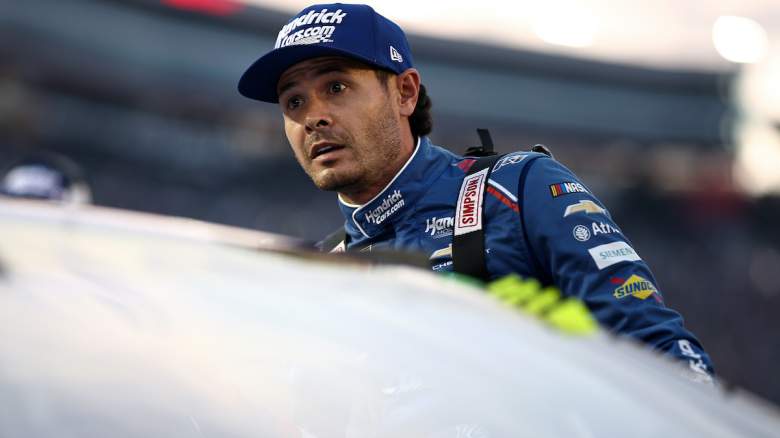 Kyle Larson, driver of the #5 HendrickCars.com Chevrolet, enters his car