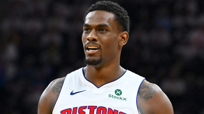 Jalen Duren #0 of the Detroit Pistons waits