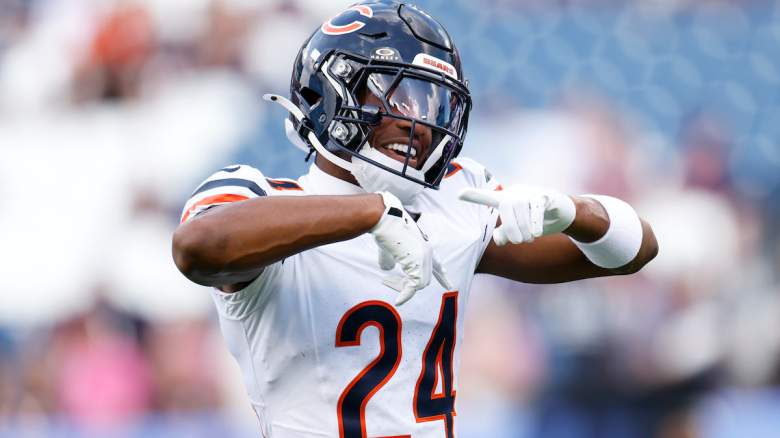 Malik Muhammad #24 of the Chicago Bears reacts to a play