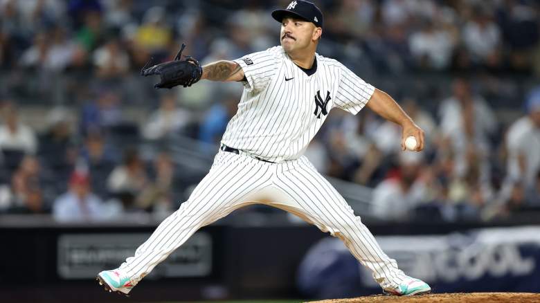 Nestor Cortes #65 of the New York Yankees pitches against the Boston Red Sox