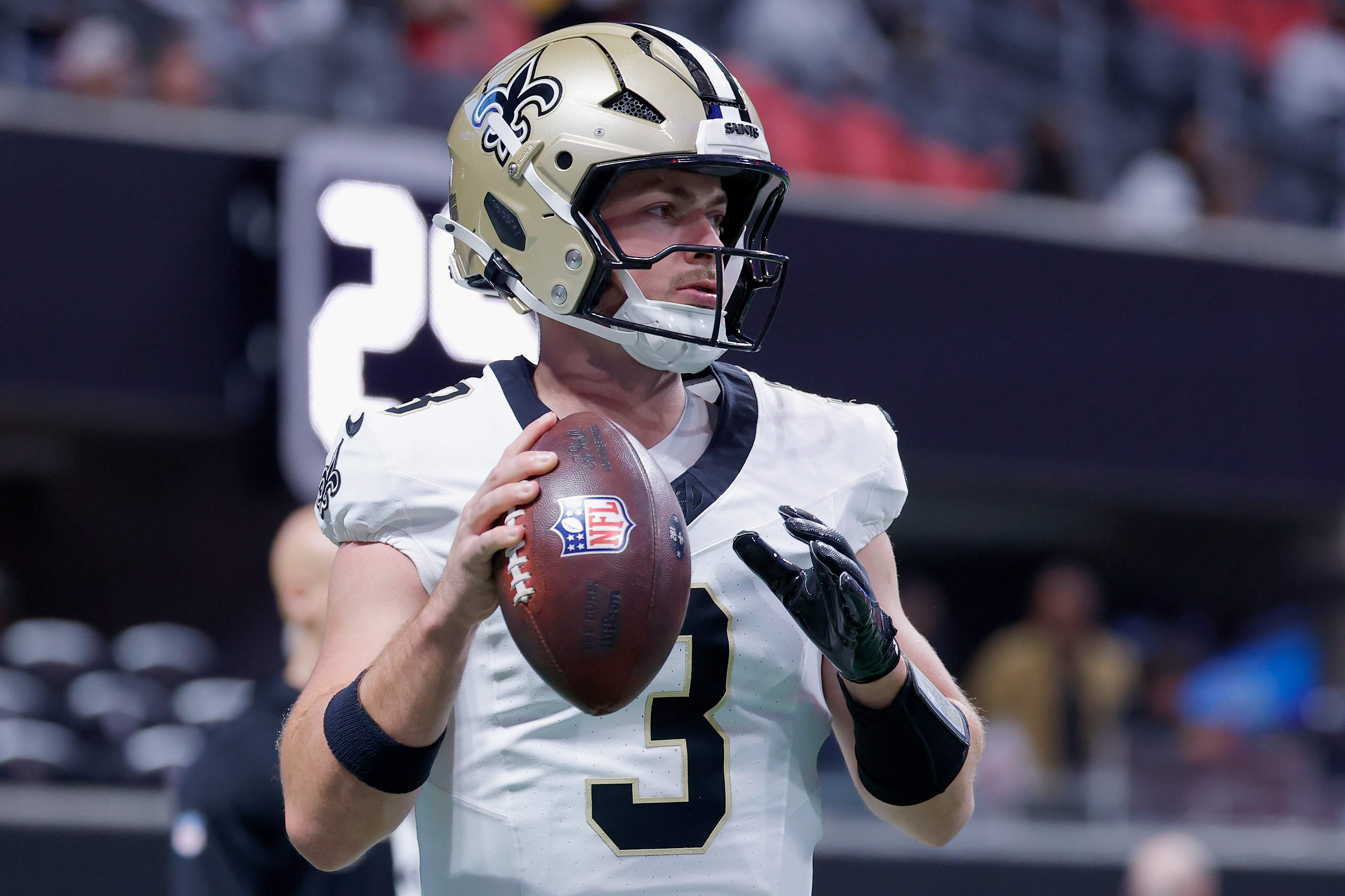 Giants QB Jake Haener with the Saints in 2025.