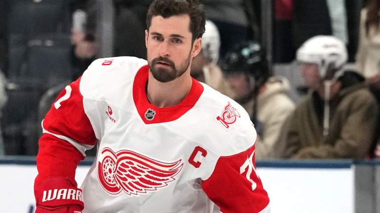 Dylan Larkin #71 of the Detroit Red Wings skates