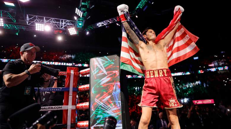 WBC welterweight champion Ryan Garcia enters the ring