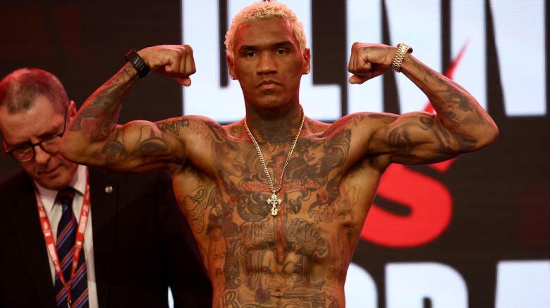 British boxer Conor Benn attends a ceremonial weigh-in