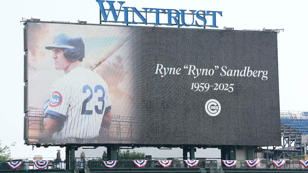 A general view of the scoreboard during a moment of silence