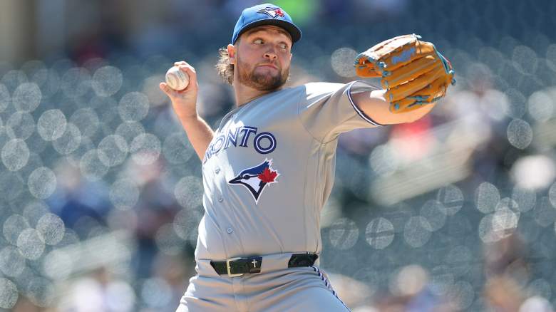 Trey Yesavage #39 of the Toronto Blue Jays delivers a pitch