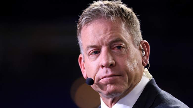 Troy Aikman looks on prior to the game