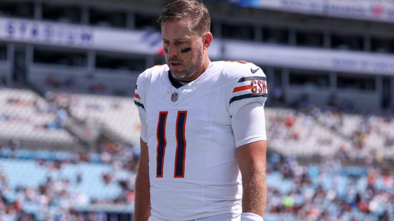 Case Keenum of the Chicago Bears looks on