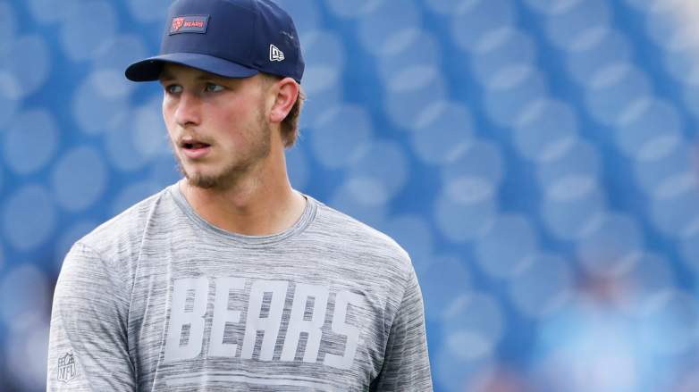 Tyson Bagent #17 of the Chicago Bears warms up