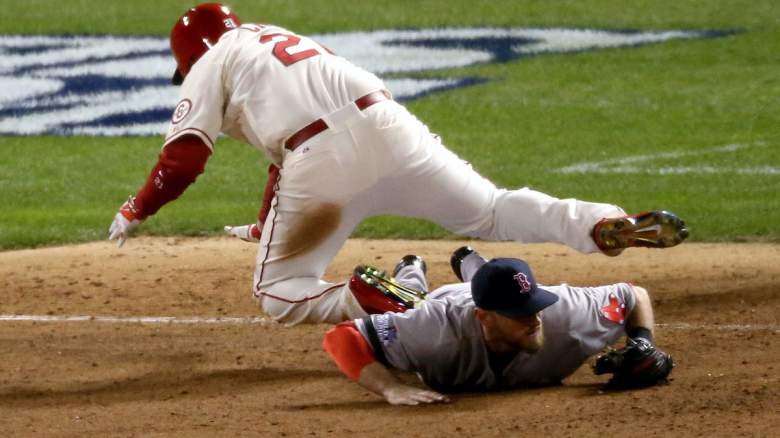 Will Middlebrooks obstructs St. Louis Cardinals runner Allen Craig