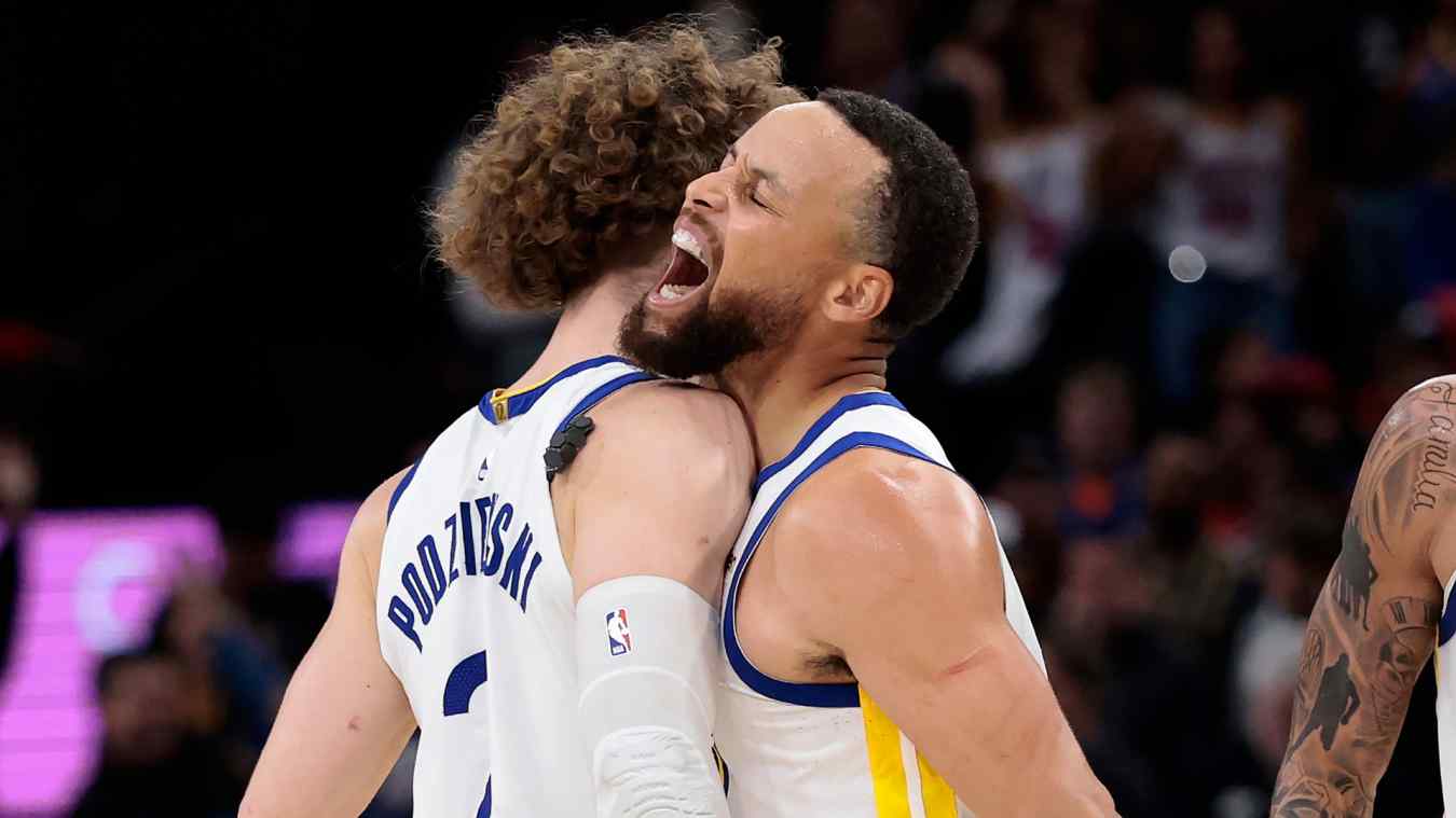 Brandin Podziemski and Stephen Curry, Golden State Warriors