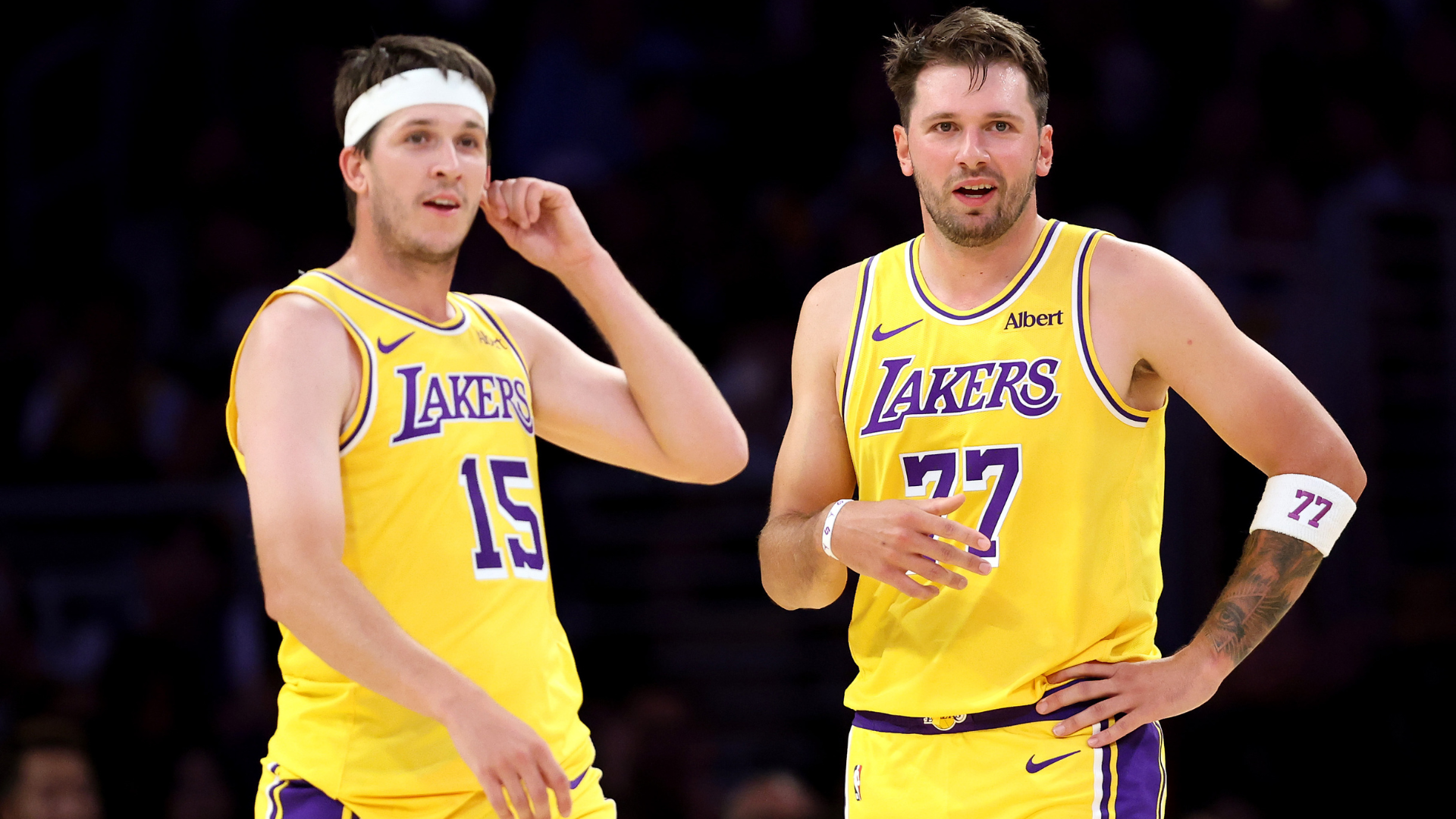 Austin Reaves and Luka Doncic