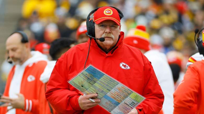 Head coach Andy Reid of the Kansas City Chiefs looks on during the first quarter against the Pittsburgh Steelers at Acrisure Stadium on December 25, 2024 in Pittsburgh, Pennsylvania