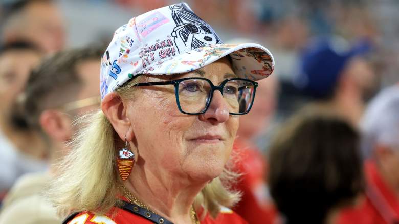Donna Kelcelooks on before the game between the Jacksonville Jaguars and the Kansas City Chiefs at EverBank Stadium on October 06, 2025 in Jacksonville, Florida