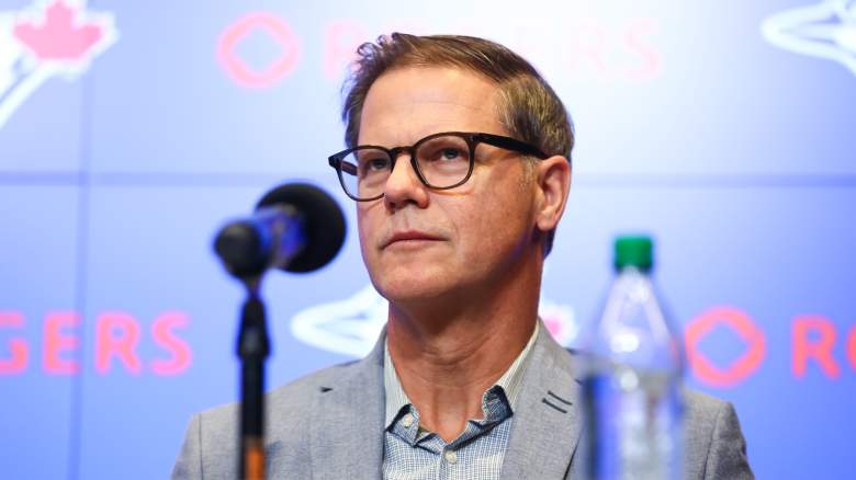 Kazuma Okamoto (not pictured) #7 of the Toronto Blue Jays is introduced during a press conference alongside Ross Atkins, General Manager of the Toronto Blue Jays at Rogers Centre on January 6, 2026 in Toronto, Canada.