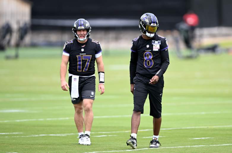 Baltimore Ravens QB Lamar Jackson and ex-QB Diego Pavia