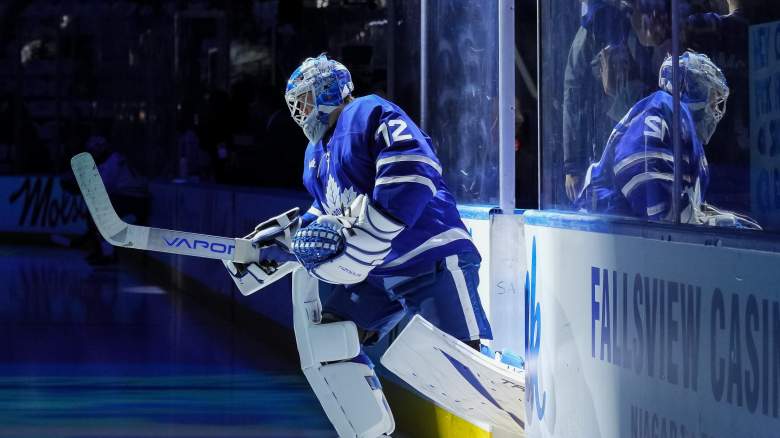 Sergei Bobrovsky #72 of the Toronto Maple Leafs skates against the Montréal Canadiens at Scotiabank Arena on September 29, 2026 in Toronto, Ontario, Canada