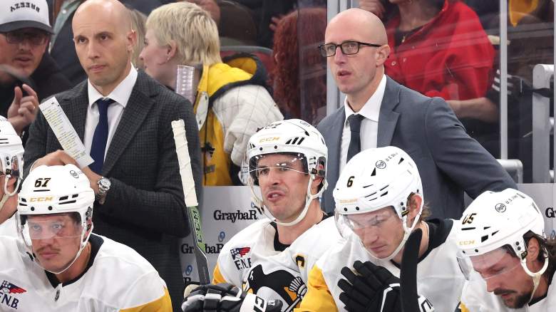 Head coach Dan Muse of the Pittsburgh Penguins looks on against the Chicago Blackhawks during the second period at United Center on October 13, 2026 in Chicago, Illinois.