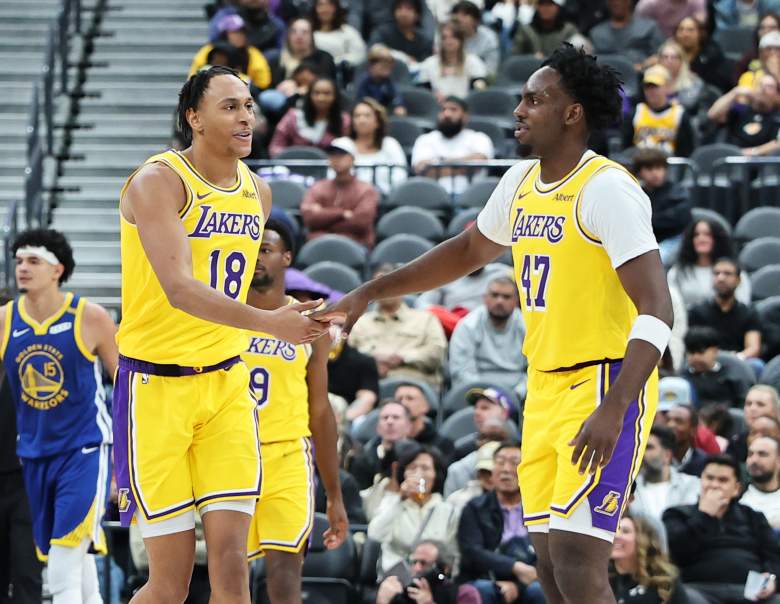 Lakers Kevon Looney, Lakers backup center options, Lakers trade targets, Lakers cut ties two-way players AK Okereke or Arthur Kaluma 