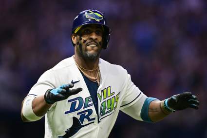 Why Yandy Diaz Eye Black is in Unusual Pattern for Rays