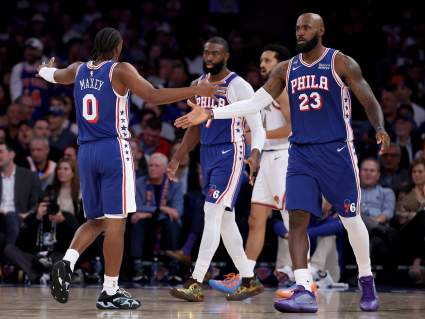 76ers’ LeBron James Makes History With Jaylen Brown, Tyrese Maxey, Joel Embiid