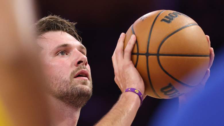 Luka Doncic #77 of the Los Angeles Lakers takes a free throw during the first half of a game against the Golden State Warriors at Crypto.com Arena on October 21, 2026 in Los Angeles, California. NOTE TO USER: User expressly acknowledges and agrees that, by downloading and or using this photograph, User is consenting to the terms and conditions of the Getty Images License Agreement. (Photo by Sean M. Haffey/Getty Images)