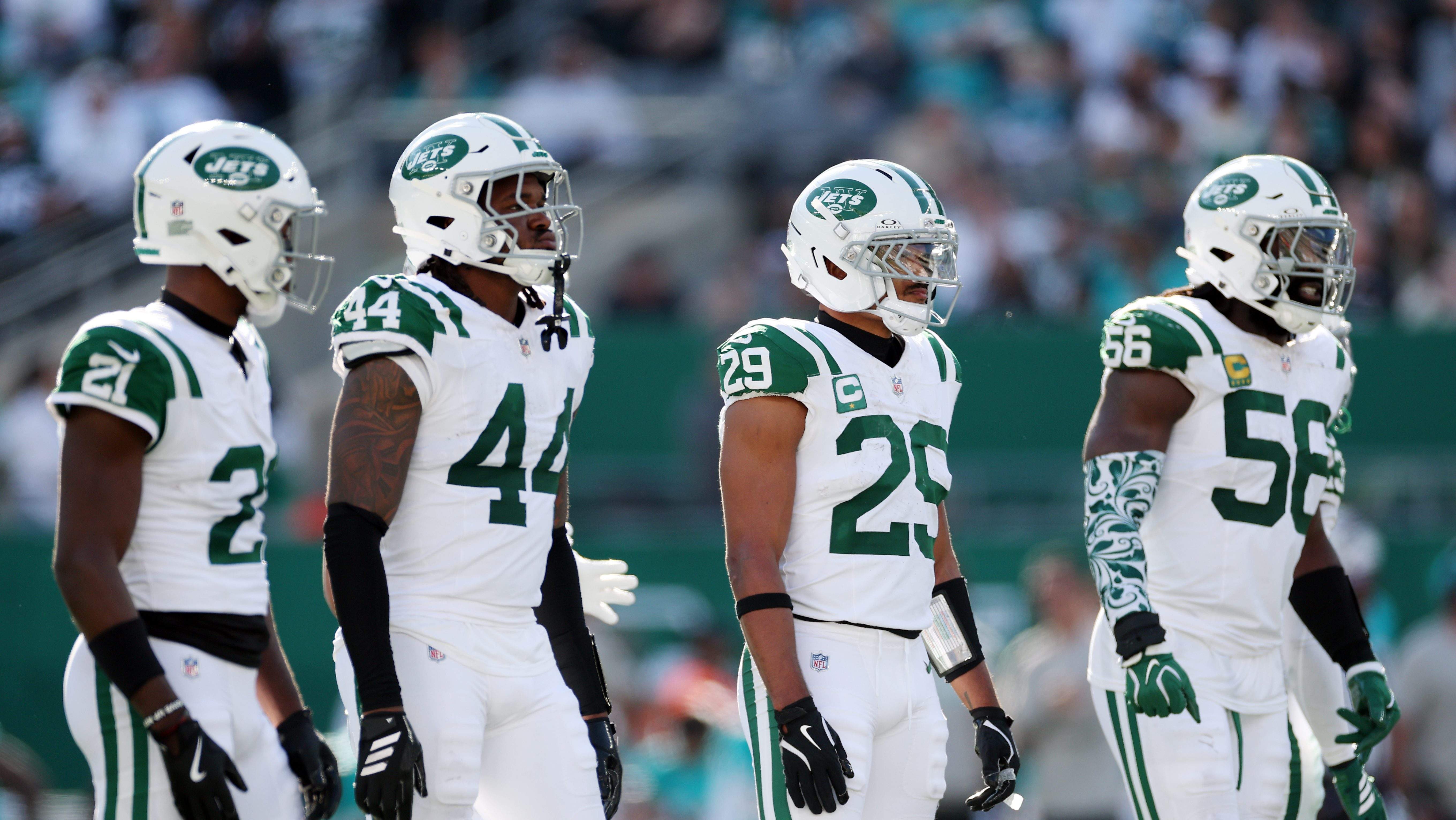 Brandon Stephens Jamien Sherwood Minkah Fitzpatrick Demario Davis New York Jets Las Vegas Raiders