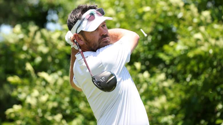 Louis Oosthuizen of Southern Guards GC hits a tee shot during LIV Golf Korea in 2026