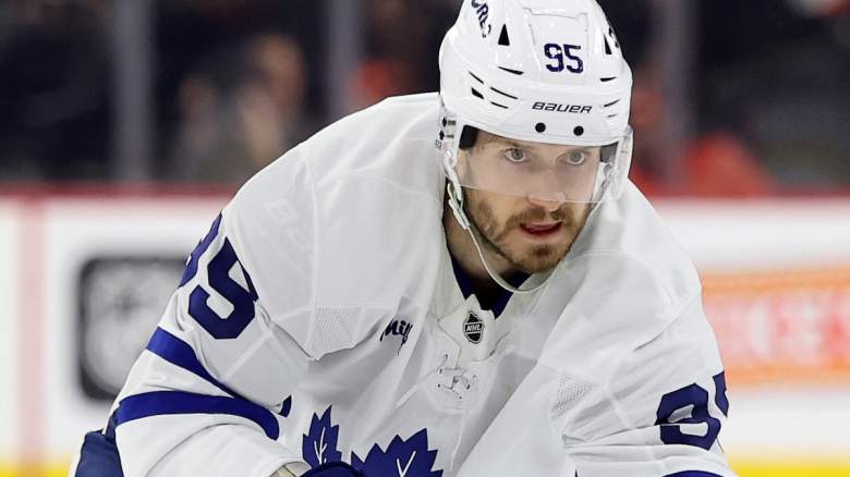 Oliver Ekman-Larsson #95 of the Toronto Maple Leafs in action