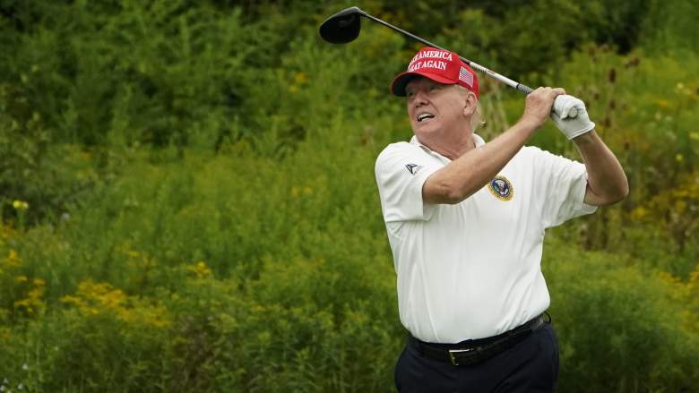 Donald Trump playing golf