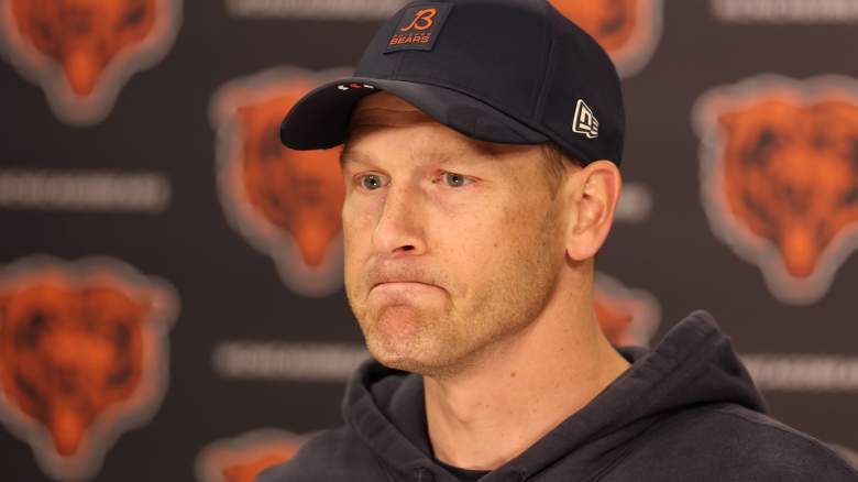 Head coach Ben Johnson of the Chicago Bears speaks to the media