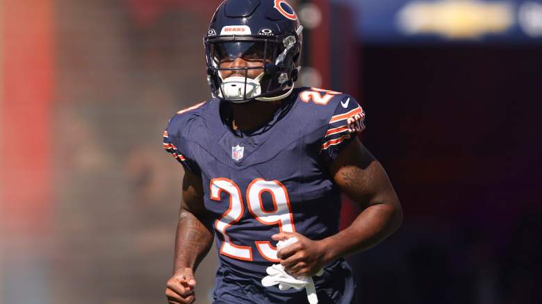 Tyrique Stevenson Sr. #29 of the Chicago Bears runs