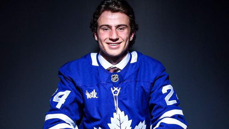 Ben Danford poses for a portrait after being drafted by the Toronto Maple Leafs