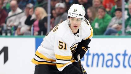 Bruins’ Poitras Gets Candid About Moment With Teammate After OT Loss in Dallas