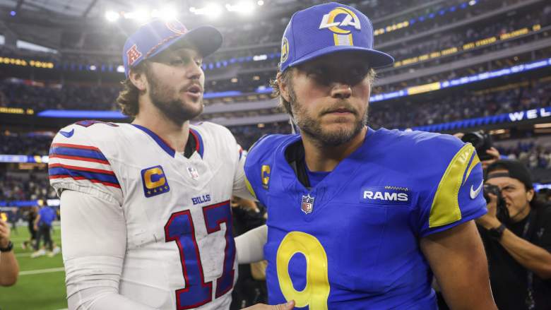 Buffalo Bills quarterback Josh Allen and Los Angeles Rams quarterback Matthew Stafford
