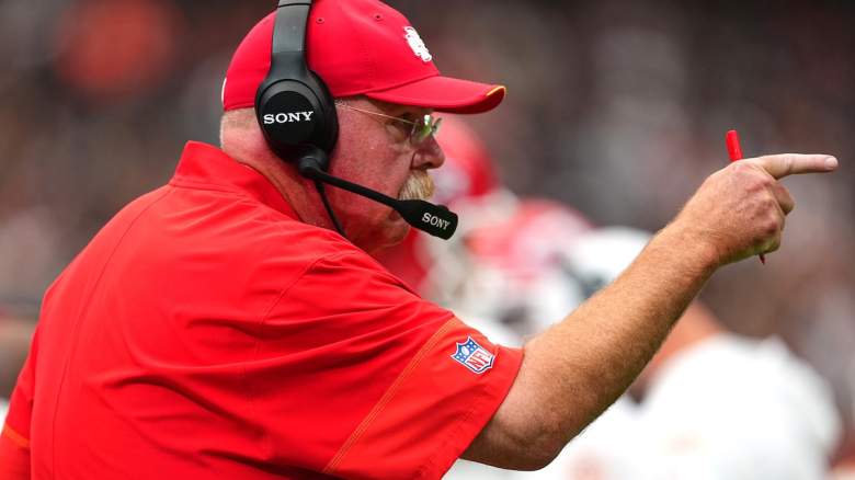 Head coach Andy Reid of the Kansas City Chiefs reacts